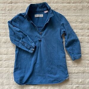 ZARA BabyGirl Collection Denim Shirt Dress